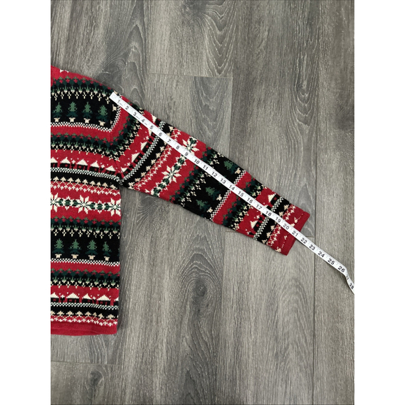 Tiara International Womens Sweater Cardigan Zip Up Red Winter Christmas Medium - Picture 8 of 8